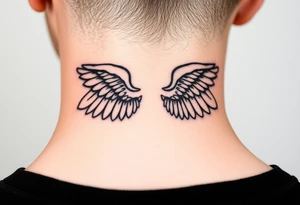 wings on the back of the neck tattoo idea