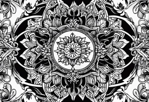 dark ornament arm tattoo idea