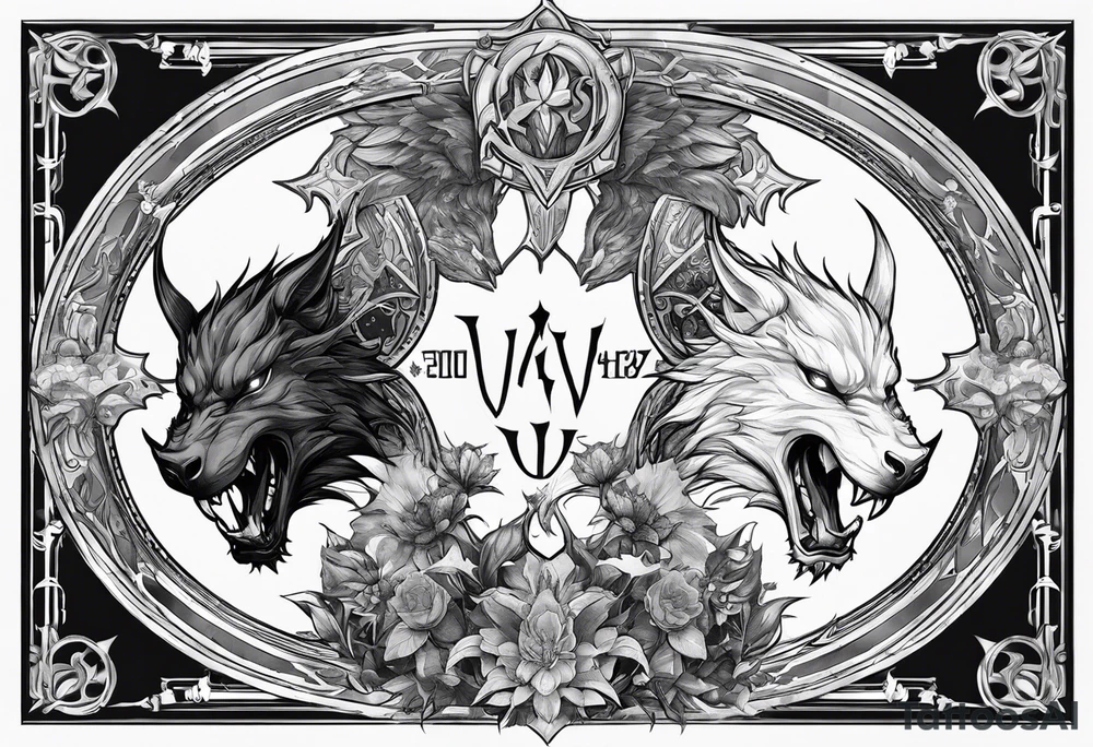 Hydaelyn versus Zodiark from final fantasy 14 tattoo idea