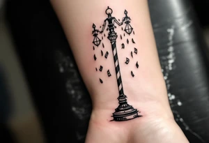 Barber pole with raining money tattoo idea