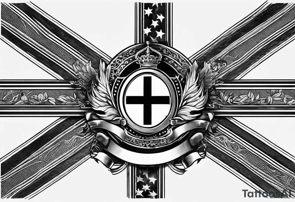 English flag skinner name tattoo idea
