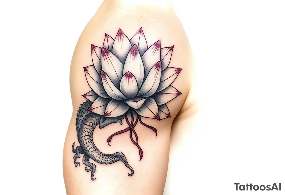 Vietnamese tattoo lotus flower and dragon tattoo idea