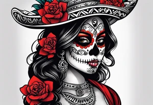 Mexico day of dead , rectangle tattoo idea