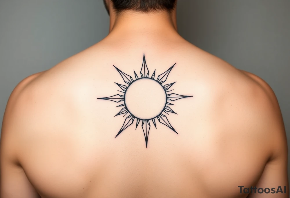 Half open sun tattoo idea