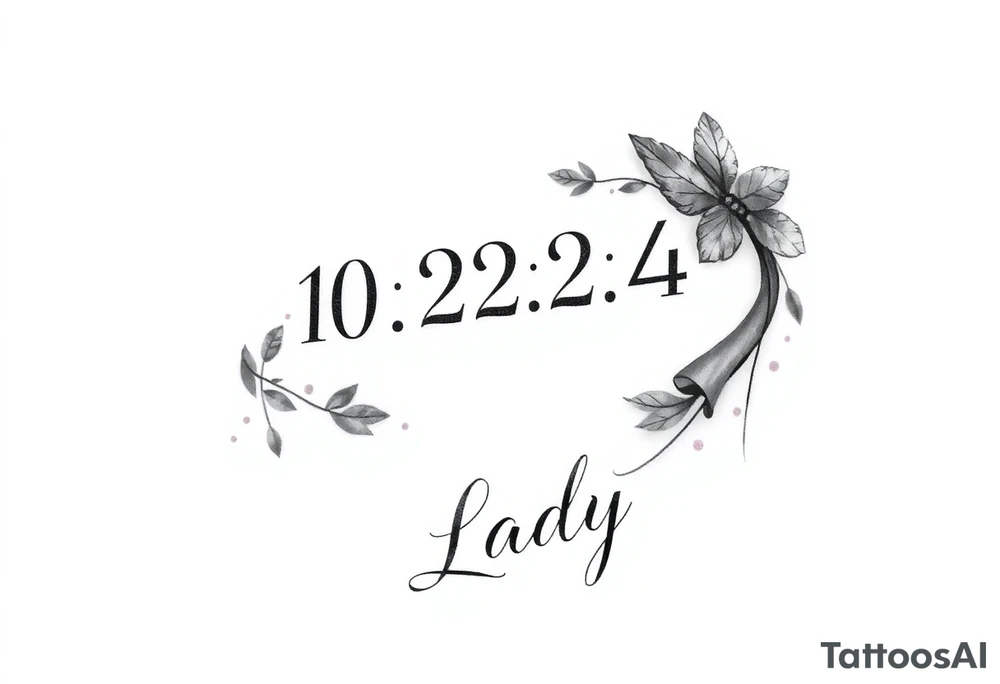 A cancer dedication tattoo with the date 10/22/24. With the name ‘Lady’. Incorporating salsa music and dancing. tattoo idea