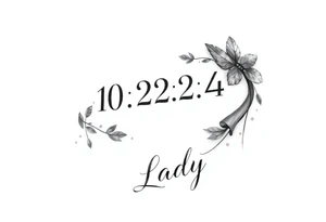 A cancer dedication tattoo with the date 10/22/24. With the name ‘Lady’. Incorporating salsa music and dancing. tattoo idea