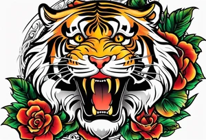 Old school tiger tattoo idea