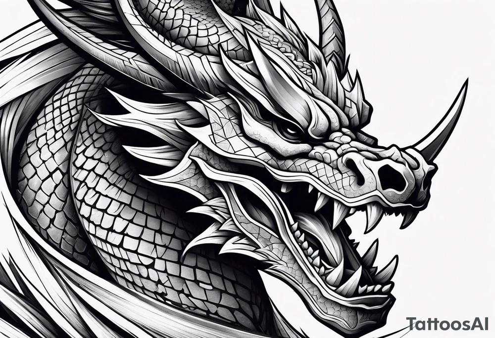 Dragon Samurai skull tattoo idea