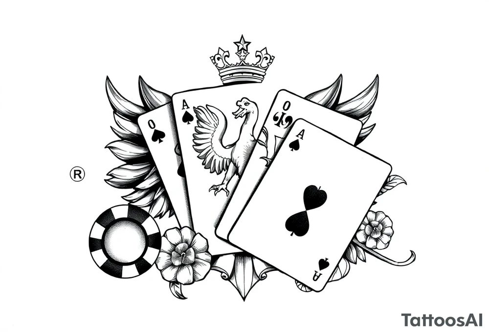 Poland symbol and poker cards Add casino money to it. tattoo idea