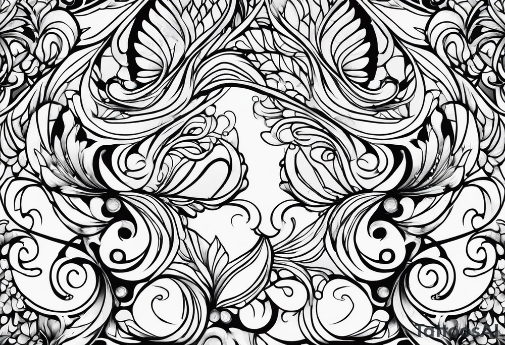 curved caressing lines tattoo idea