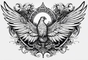 "one day, i am going to grow wings" in writing, with wings on either side tattoo idea
