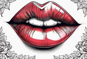 Sexy female lips tattoo idea