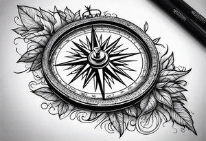 Compass with roots tattoo idea