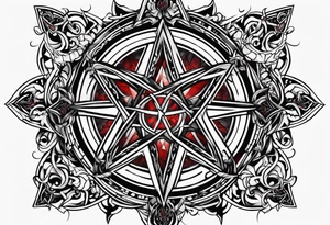pentagram upsidedown cross tattoo idea