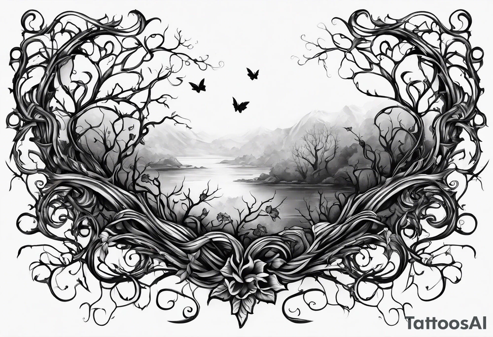 long decaying vines tattoo idea