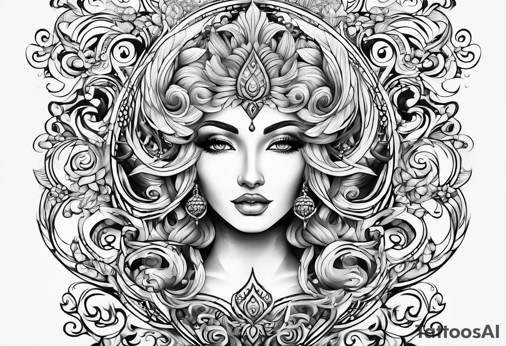 Decorative swirl tattoo idea