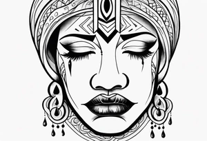 Crying face Chicano tattoo idea