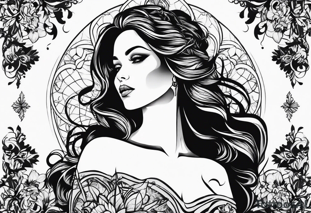 Woman silhouette tattoo idea