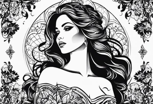 Woman silhouette tattoo idea