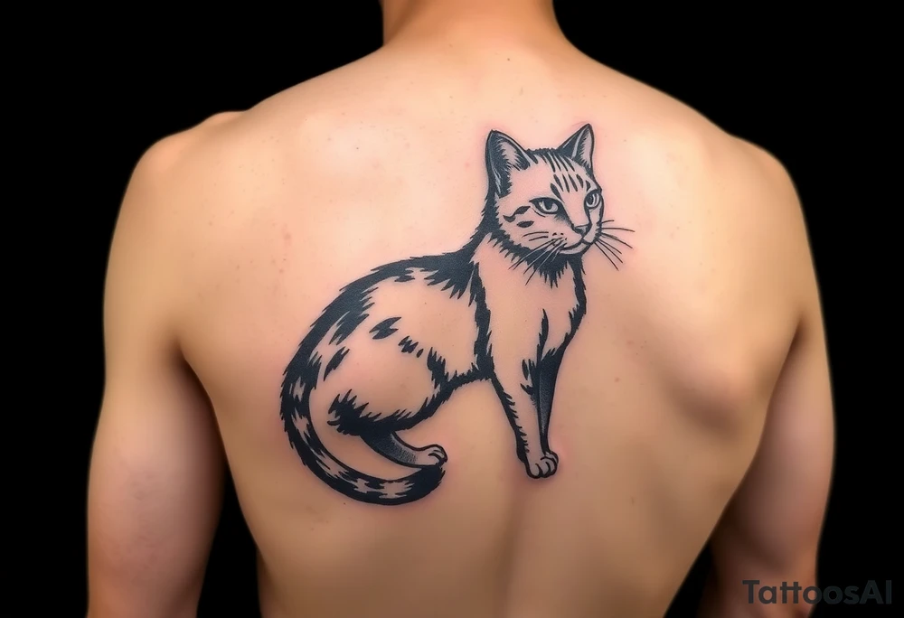 black cat tattoo idea