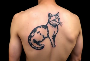 black cat tattoo idea