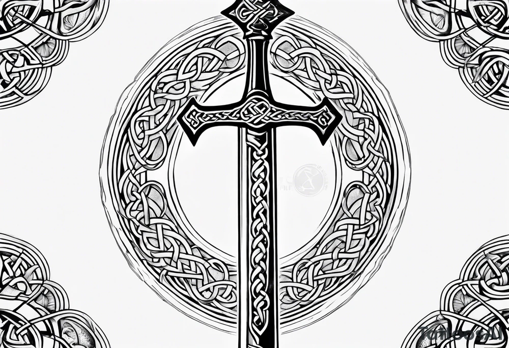 celtic mythology sword tattoo idea
