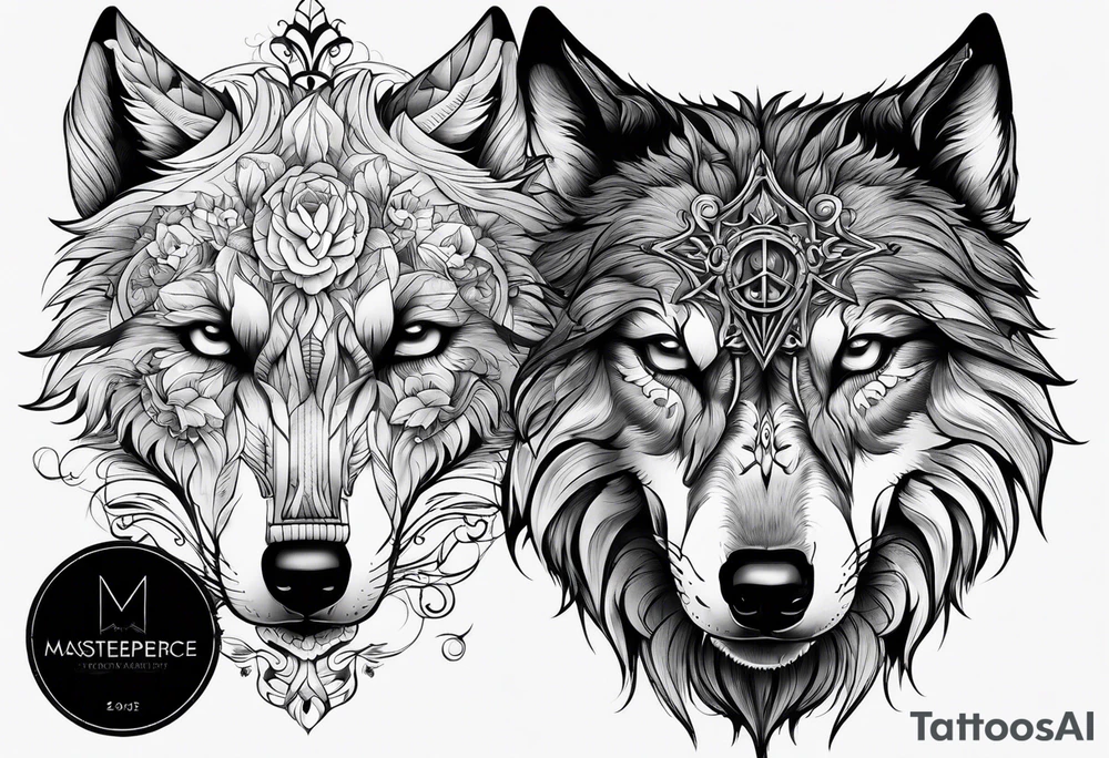 Wolf skull tattoo idea