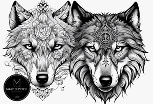 Wolf skull tattoo idea