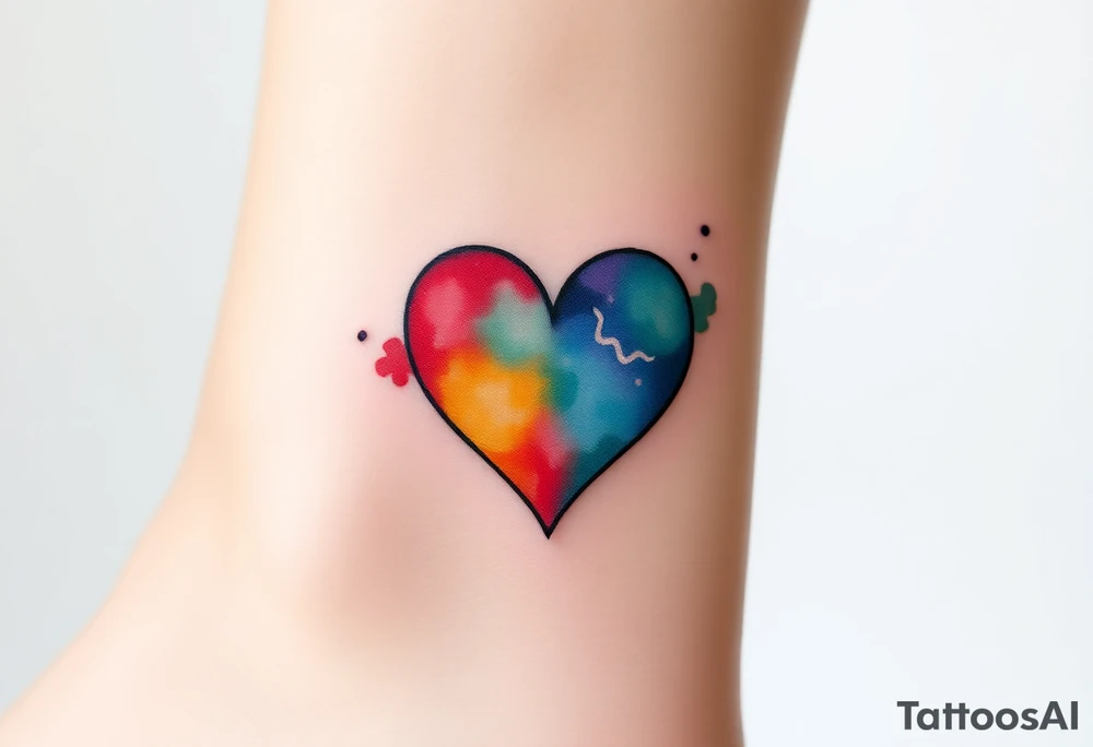 autism heart shape symbol tattoo idea