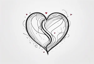 simple broken heart fine 
line tattoo idea