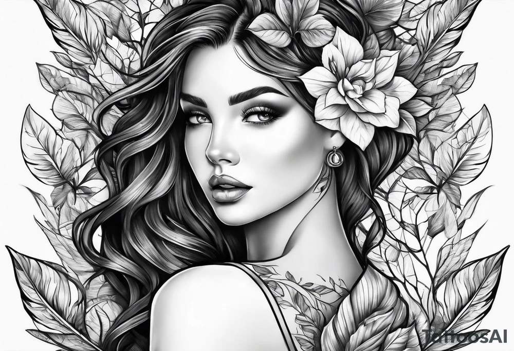 Leaves over shoulder tattoo idea