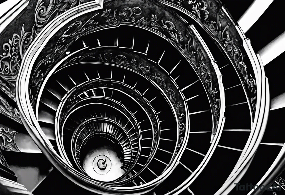 Antique spiral stair case tattoo idea
