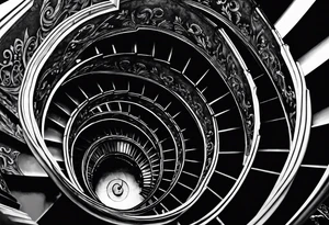 Antique spiral stair case tattoo idea
