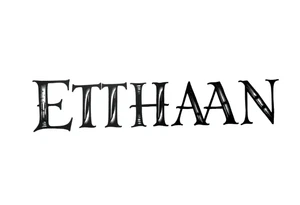 The name Ethan in different writing styles tattoo idea