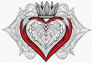 Sacred Heart with red flames tattoo idea