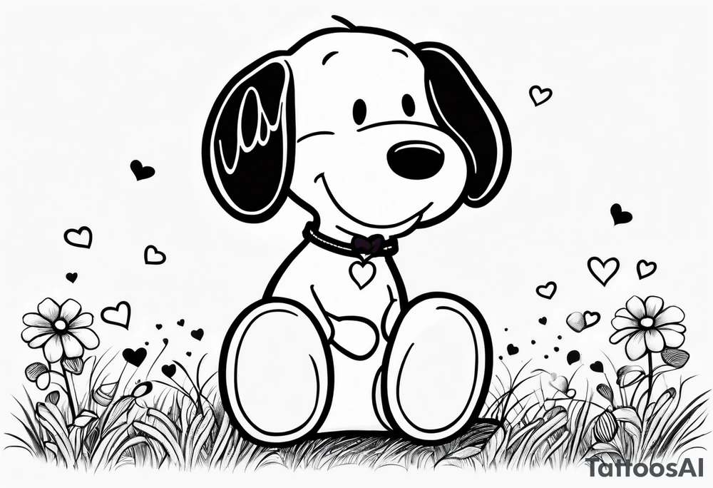 Snoopy with a heart tattoo idea tattoosai