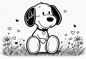 snoopy with a heart tattoo idea