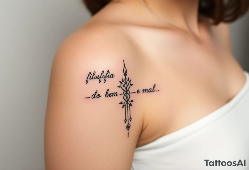 uma tatuagem que expresse a filosofia do bem e do mal tattoo idea