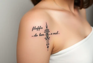 uma tatuagem que expresse a filosofia do bem e do mal tattoo idea