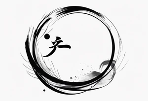 Enso circle with chinese letters around tattoo idea