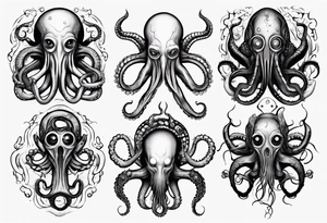 lovecraft theme with tentacle+++ and eyes tattoo idea
