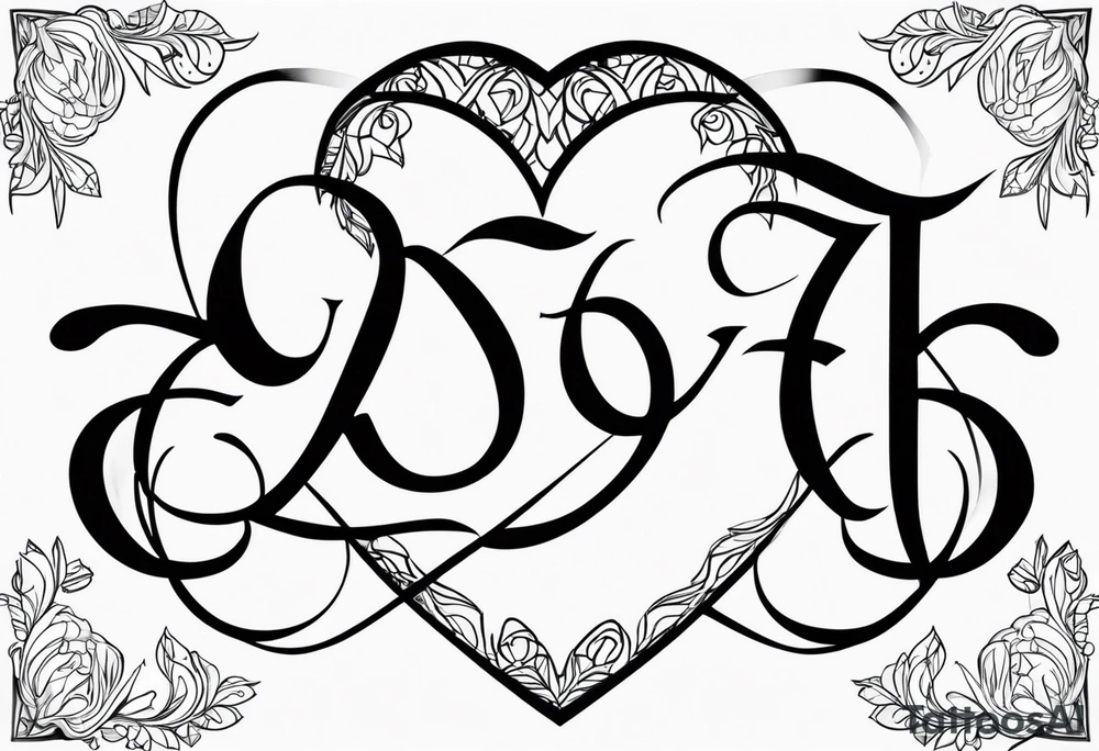 Zoe name written with a heart next to the couple tattoo idea tattoo idea