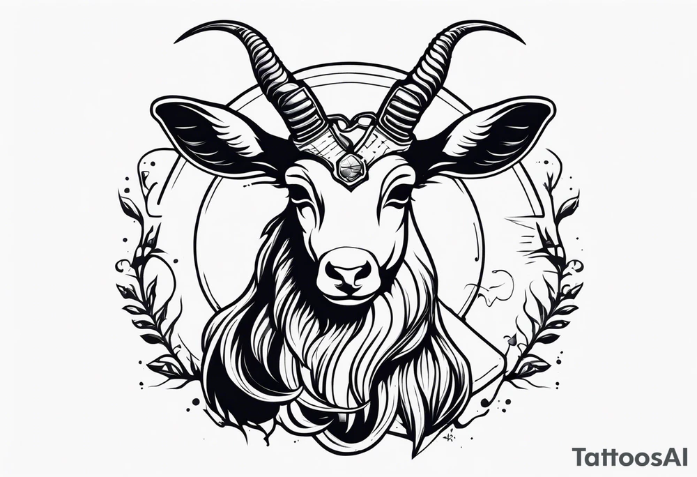 capricorn with sunglasses and shotgun tattoo idea