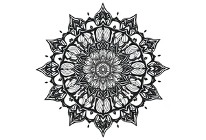 long mandala shaman and witch style mytical with ancient rhyme tattoo idea