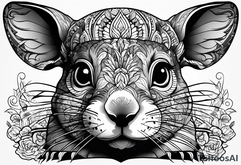 Chinchilla full body tattoo idea