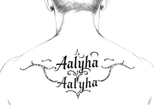 name is Aalyha, zodiac aquarius, white an black realistic thug tattoo idea