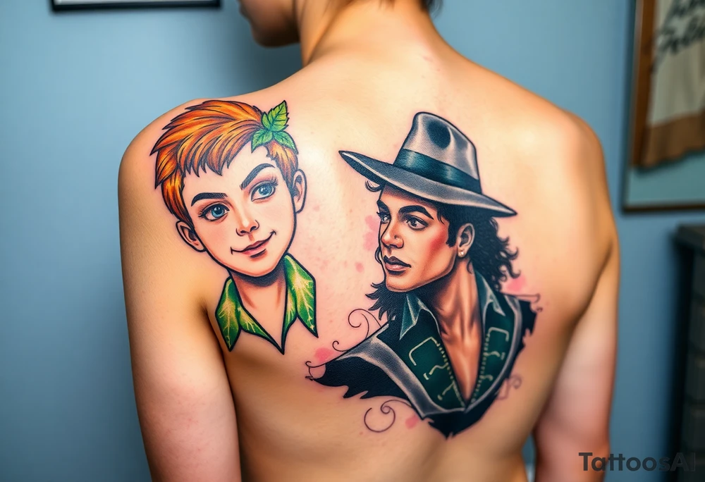 Peter Pan and
 Michael Jackson. tattoo idea