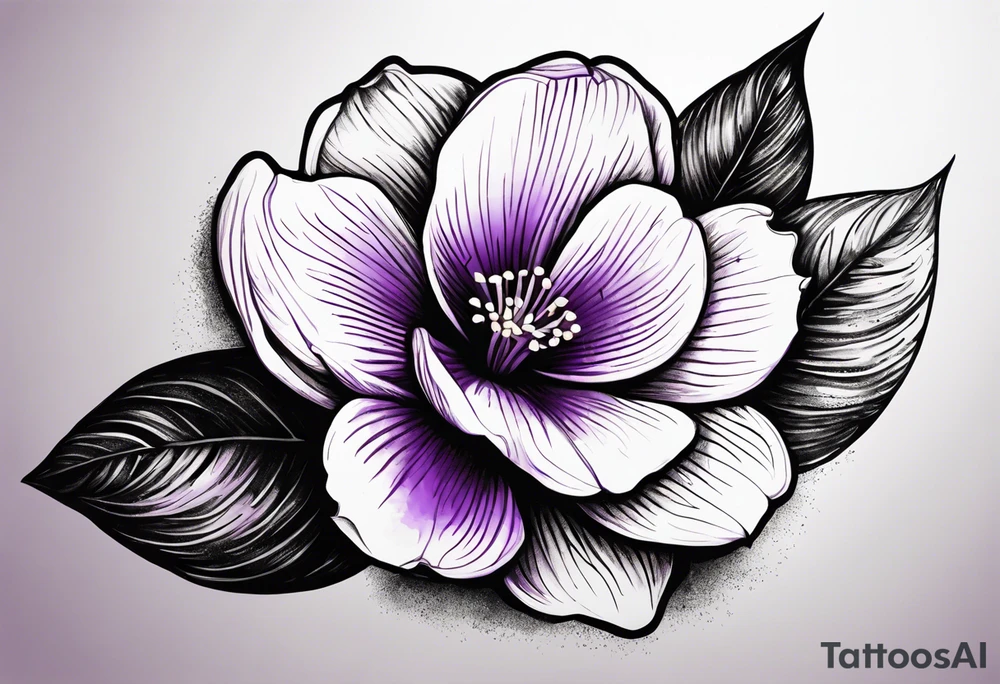 Small violet flower made with fingerprint tattoo idea