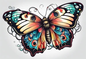 Bubbles moth branch tattoo idea
