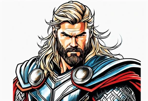The Mighty Thor that looks like the Chris Hemsworth version tattoo idea